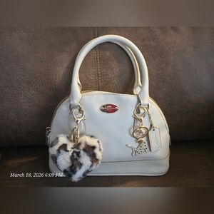 COACH CROSS GRAIN LEATHER MINI CORA DOMED SATCHEL